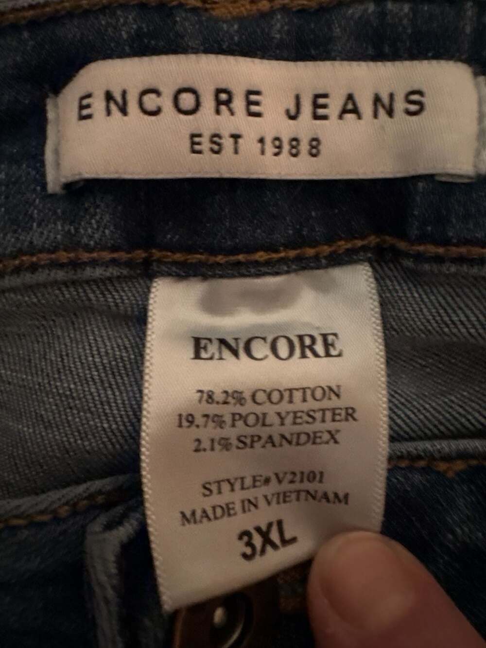Encore Jeans Plus Size 3XL Distressed Medium Wash Skinny Ankle Jeans - Picture 2 of 6